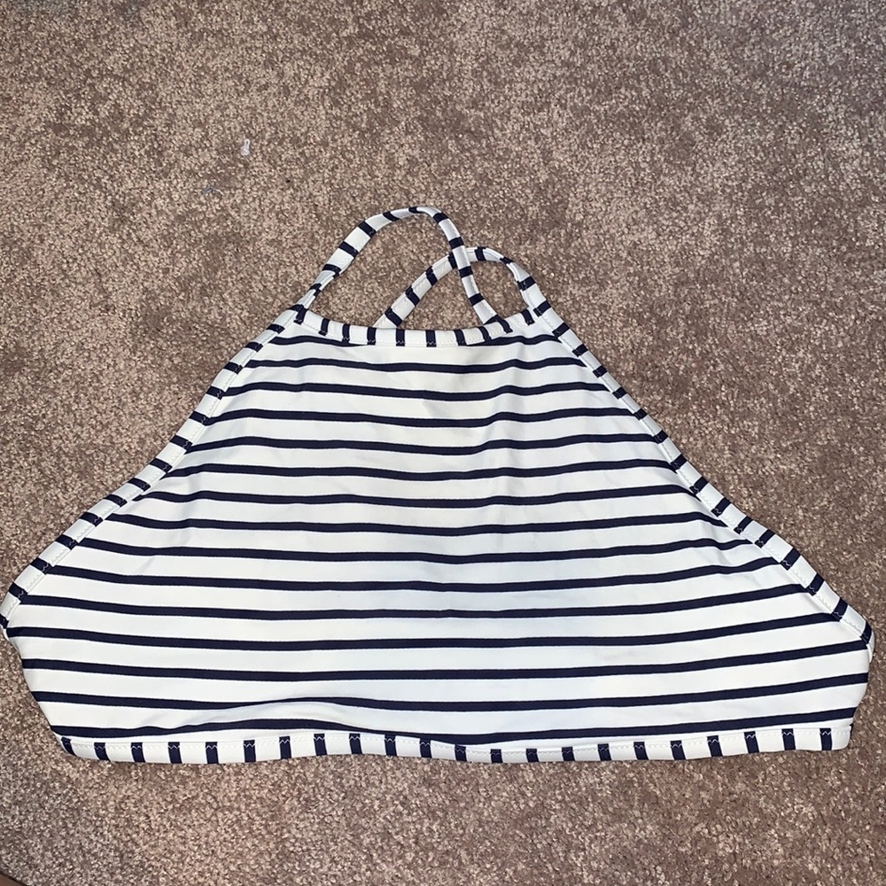 AERIE high neck striped bikini top